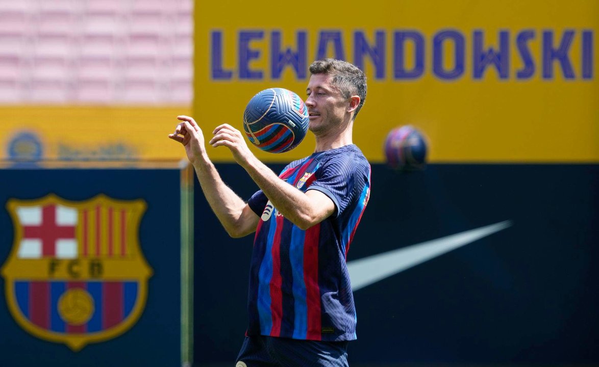 Fotografía de archivo del delantero polaco Robert Lewandowski, quien se prepara en Estados Unidos para una nueva temporada con el Barcelona. EFE/Alejandro García