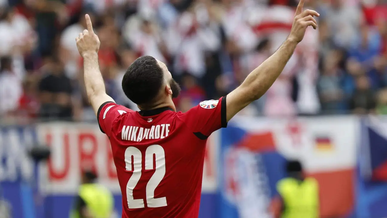 El georgiano Georges Mikautadze celebra un gol, en una foto de archivo. EFE/EPA/ROBERT GHEMENT